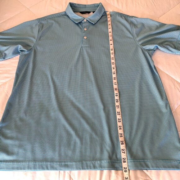 WALTER HAGEN Golf Polo Men's L Seafoam‎ Herringbone Button Logo Short Sleeve - Picture 12 of 12